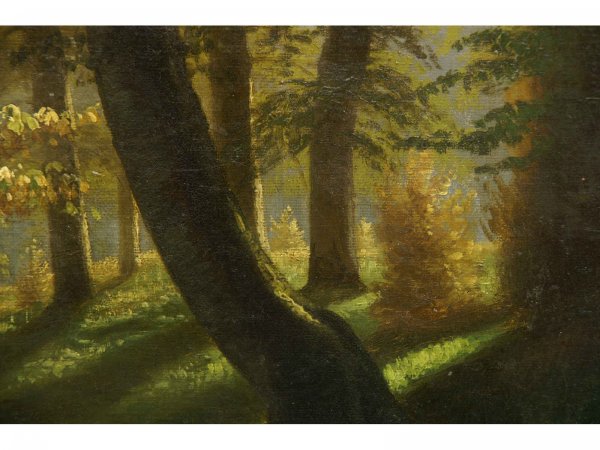 OIL ON CANVAS OF A RIVER SCENE SIGNED "EILERIEM" - 9