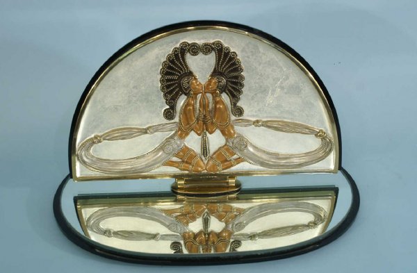 SWIVEL MIRROR WITH EGYPTIAN FIGURES BY ERTE'