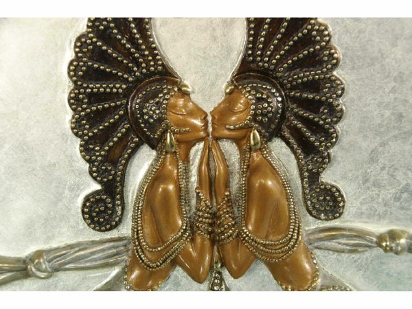 SWIVEL MIRROR WITH EGYPTIAN FIGURES BY ERTE' - 3