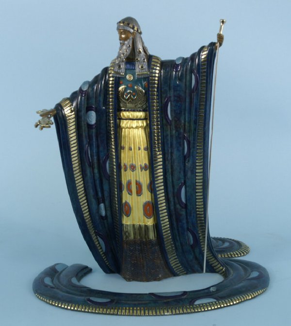 ERTE' BRONZE STATUETTE OF ZEUS WITH STAFF