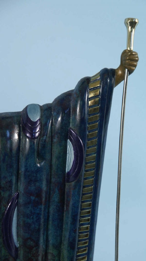 ERTE' BRONZE STATUETTE OF ZEUS WITH STAFF - 3