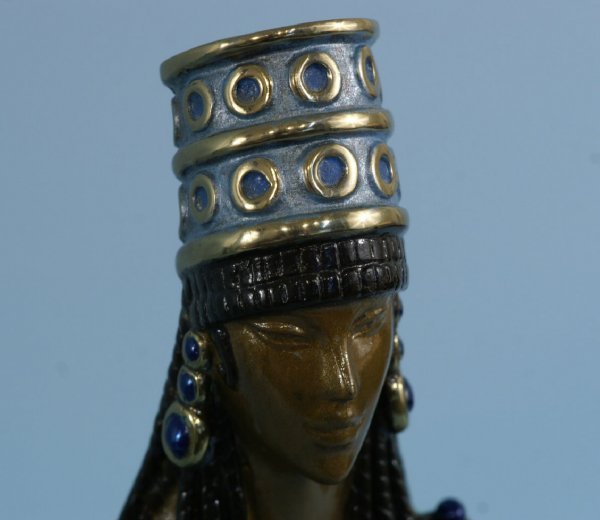 ERTE' BRONZE STATUETTE OF HERA WALKING A PEACOCK - 6