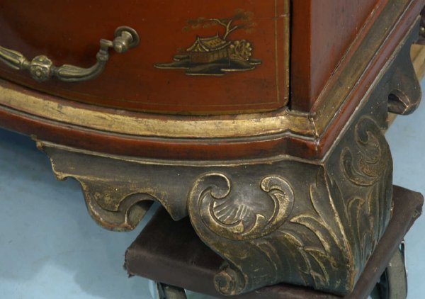 18th CENTURY GERMAN RED CHINOISERIE SECRETARY - 10
