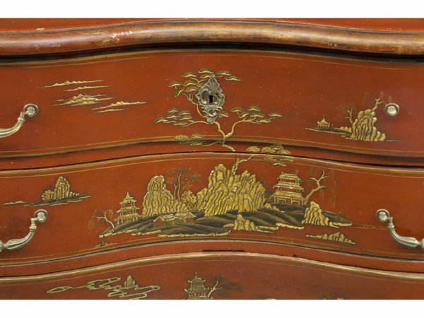 18th CENTURY GERMAN RED CHINOISERIE SECRETARY - 9