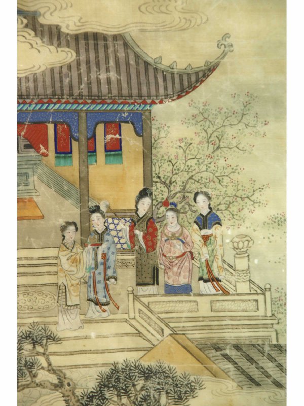 19th CENTURY ANTIQUE CHINESE GLAZE ON SILK - 3