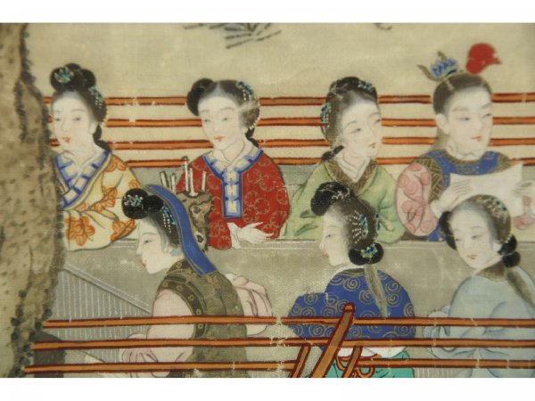 19th CENTURY ANTIQUE CHINESE GLAZE ON SILK - 6