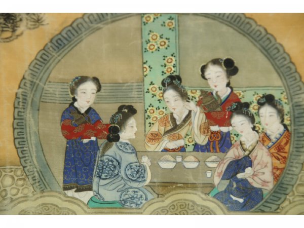 19th CENTURY ANTIQUE CHINESE GLAZE ON SILK - 7