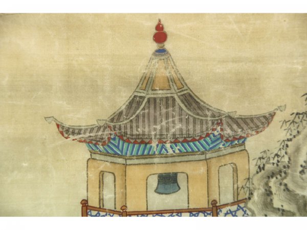 19th CENTURY ANTIQUE CHINESE GLAZE ON SILK - 8