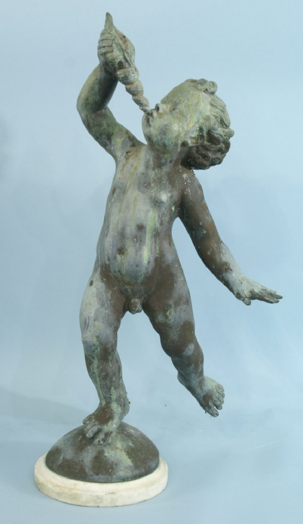 ANTIQUE BRONZE GARDEN PUTTI
