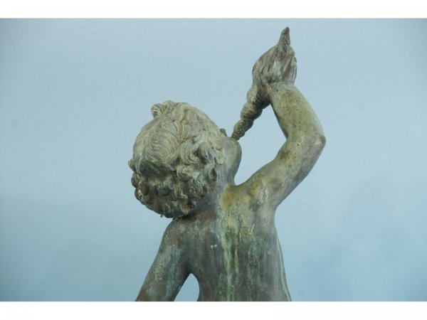 ANTIQUE BRONZE GARDEN PUTTI - 9
