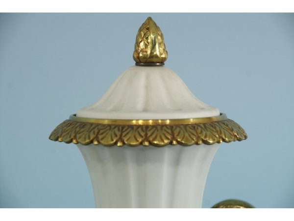 PAIR OF SEVRES PORCELAIN URNS WITH BISQUE FINISH - 4