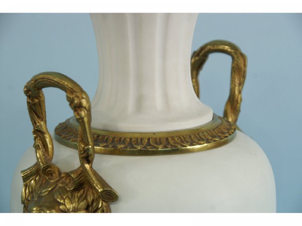 PAIR OF SEVRES PORCELAIN URNS WITH BISQUE FINISH - 5