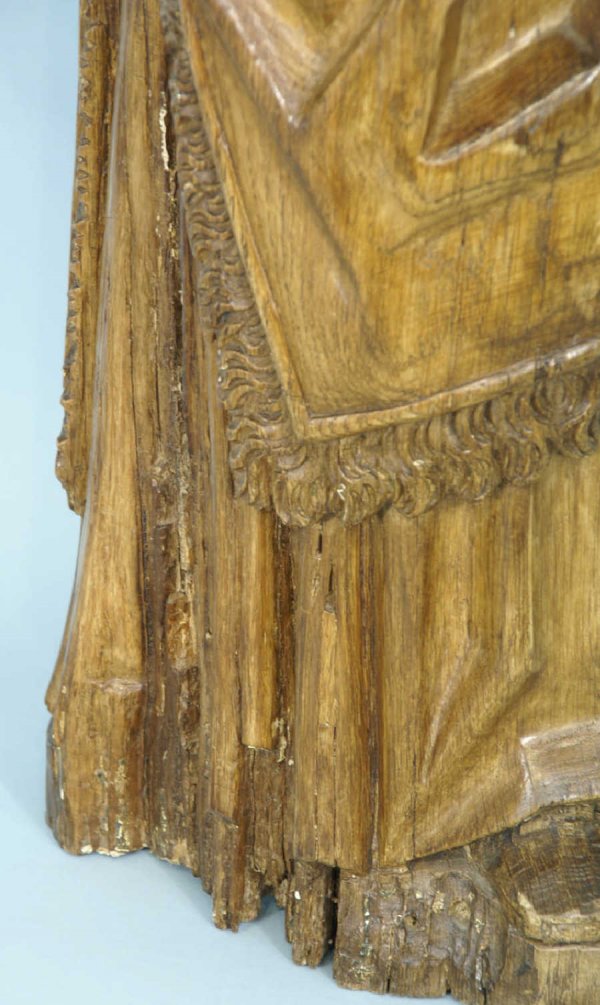 ANTIQUE CARVED WOOD DOMINICAN SAINT - 4