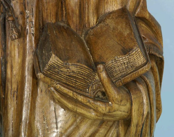 ANTIQUE CARVED WOOD DOMINICAN SAINT - 5