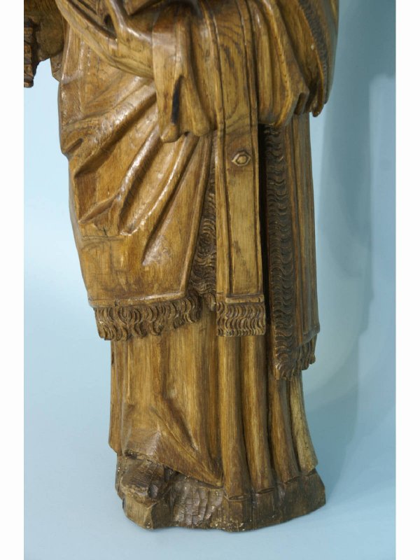 ANTIQUE CARVED WOOD DOMINICAN SAINT - 7