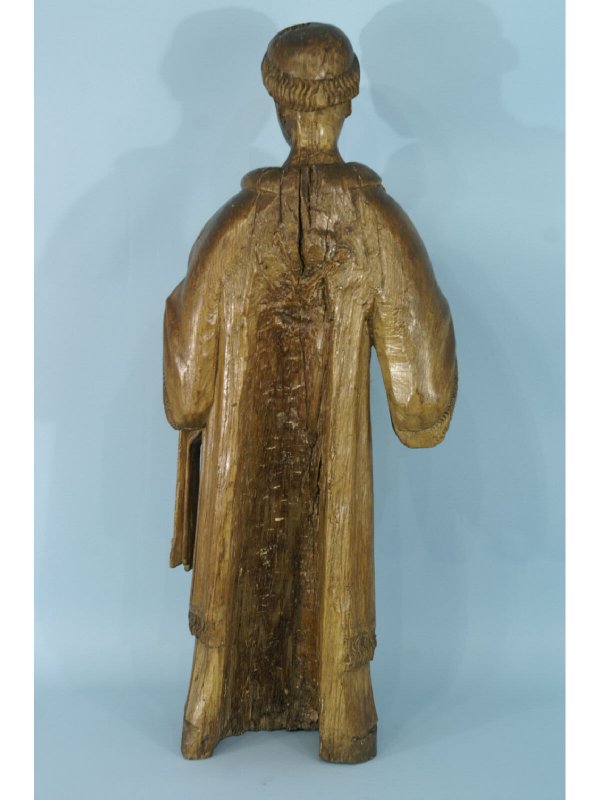 ANTIQUE CARVED WOOD DOMINICAN SAINT - 8