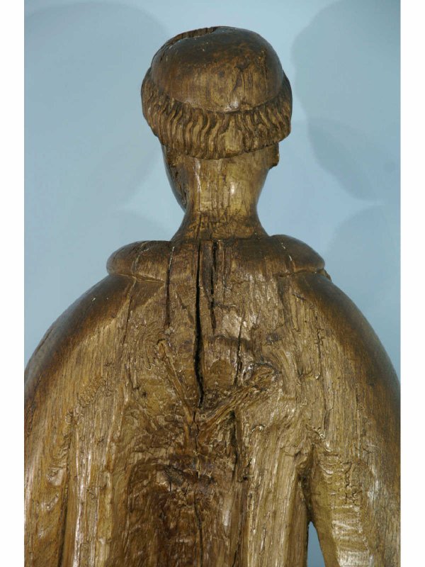 ANTIQUE CARVED WOOD DOMINICAN SAINT - 9
