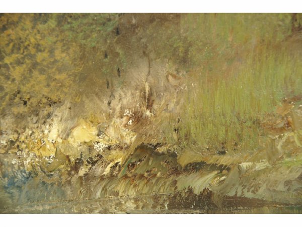 OIL ON CANVAS OF RIVER SCENE SIGNED "ARTIS" - 9