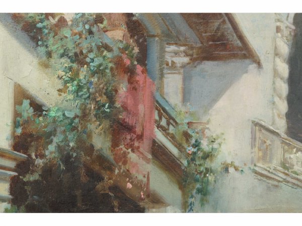 FRAMED OIL ON CANVAS OF SOLDIERS AT GAME - 6