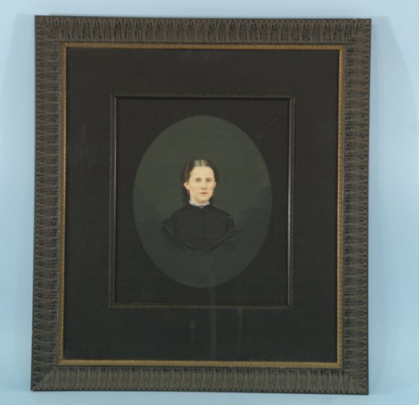 FRAMED AND MATTED PAINTING OF A WOMAN