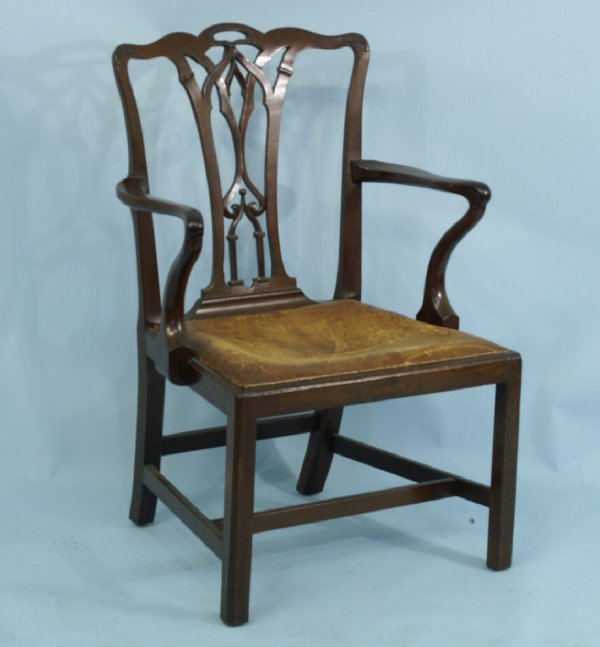 19th CENTURY ENGLISH CHIPPENDALE ARMCHAIR