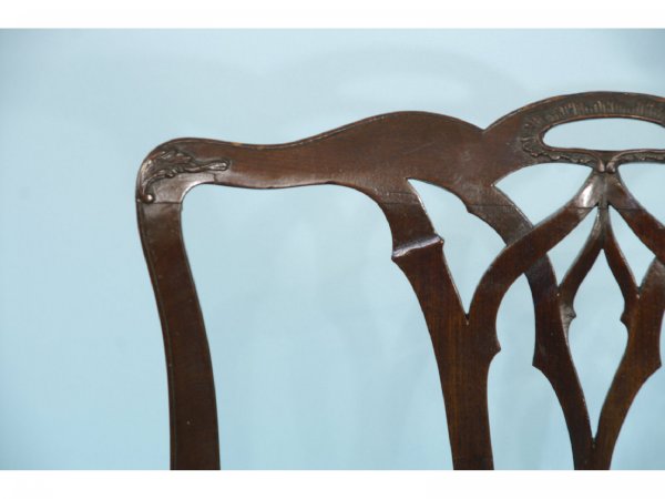 19th CENTURY ENGLISH CHIPPENDALE ARMCHAIR - 4