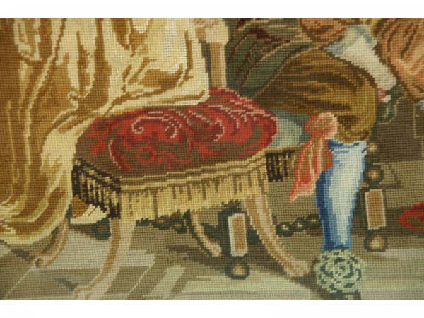 TWO FRAMED NEEDLEPOINT TAPESTRIES - 5