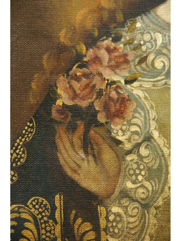FRAMED OIL ON CANVAS OF MADONNA AND CHILD - 5
