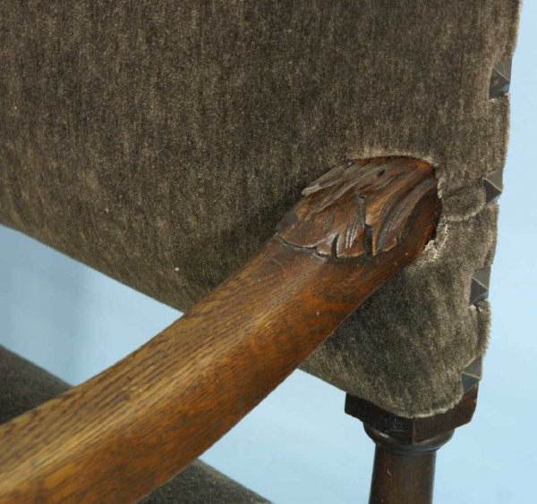 PAIR OF ANTIQUE BARLEY TWIST AND MOHAIR ARMCHAIRS - 4