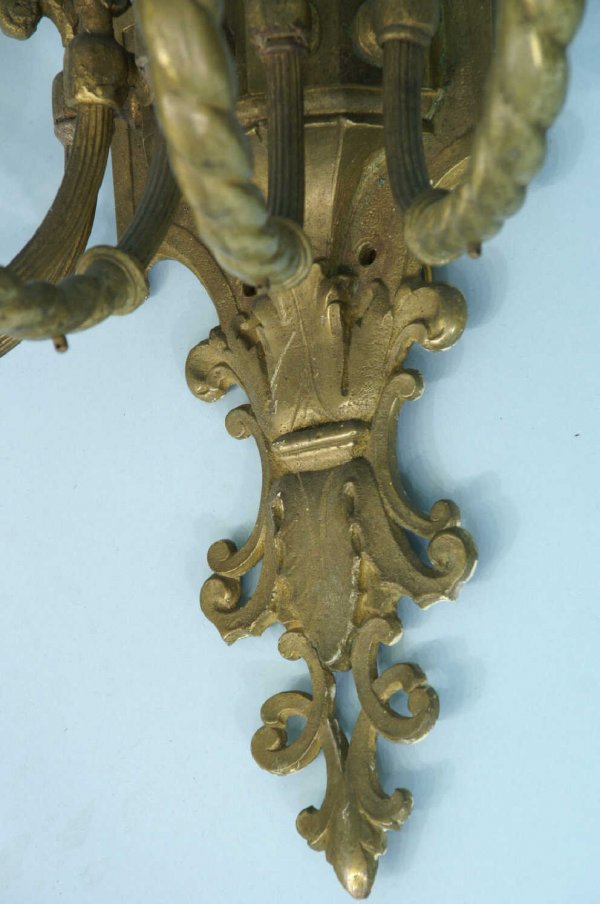 PAIR OF BRASS WALL SCONCES - 4