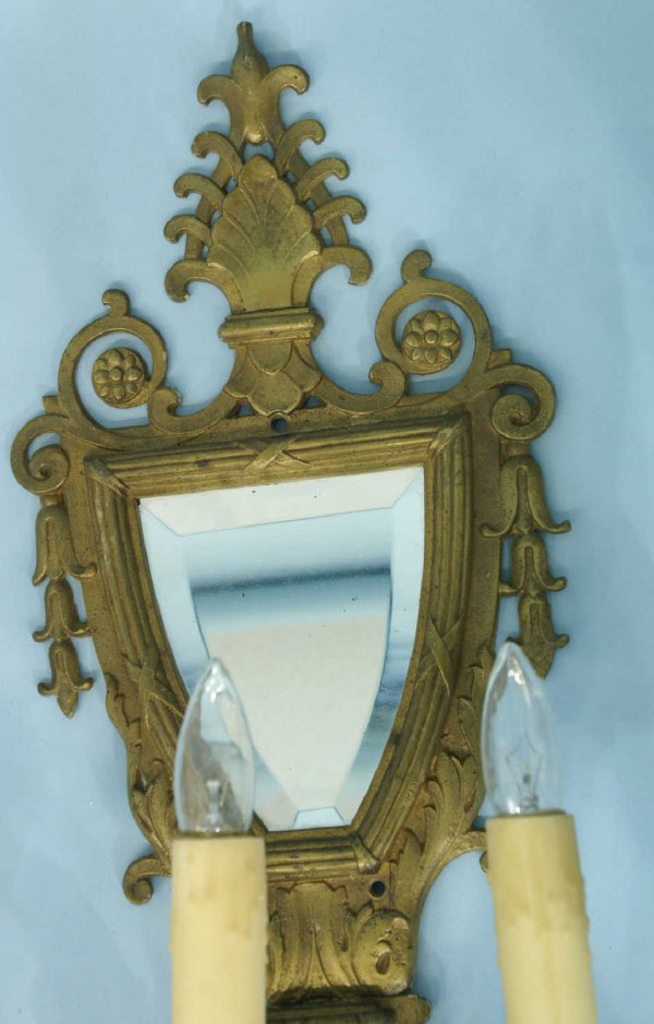 PAIR OF BRASS WALL SCONCES - 5