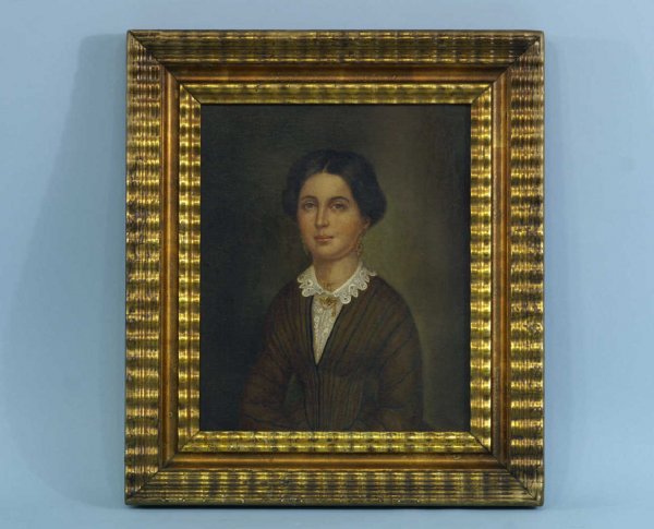 FRAMED OIL ON CANVAS OF A MATRON