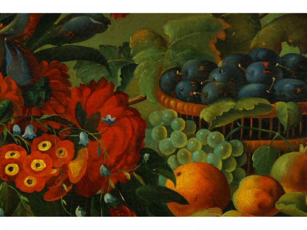 FRAMED OIL ON CANVAS STILL LIFE FLORAL BOUQUET - 3