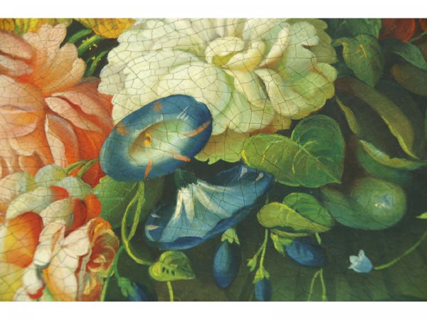 FRAMED OIL ON CANVAS STILL LIFE FLORAL BOUQUET - 6
