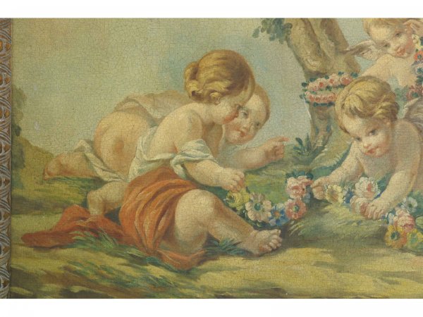 FRAMED OIL ON CANVAS OF PUTTIES IN A CIRCLE - 3