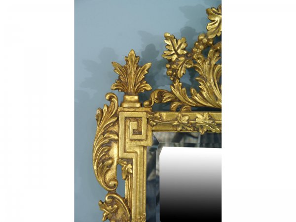 ORNATELY CARVED AND GILTWOOD BEVELED MIRROR - 5