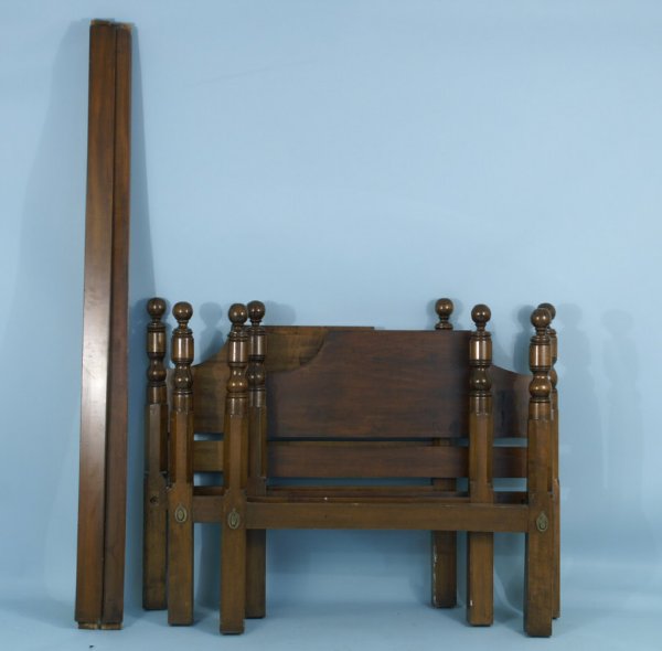 PAIR OF ANTIQUE MAHOGANY ROPE BEDS - 2