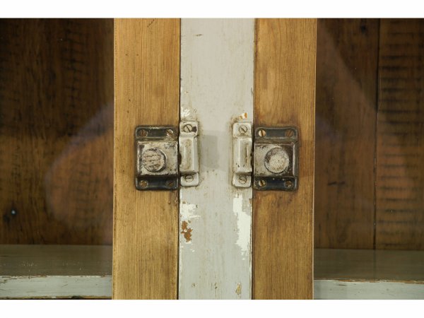 TWO-PIECE ANTIQUE PAINTED HUTCH WITH GLASS DOORS - 2