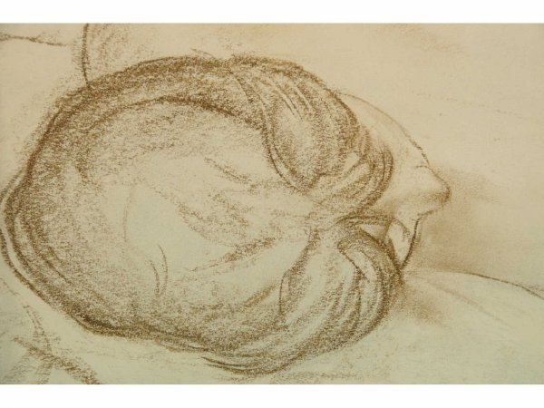 FRAMED AND MATTED DRAWING OF NUDE WOMAN - 2