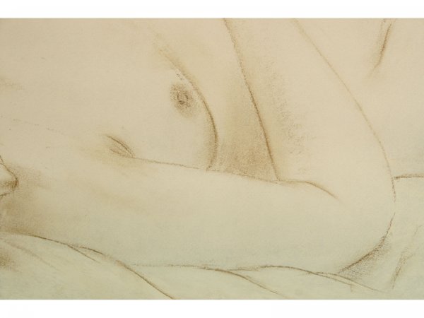 FRAMED AND MATTED DRAWING OF NUDE WOMAN - 3