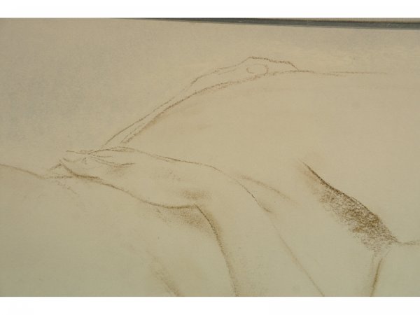 FRAMED AND MATTED DRAWING OF NUDE WOMAN - 4