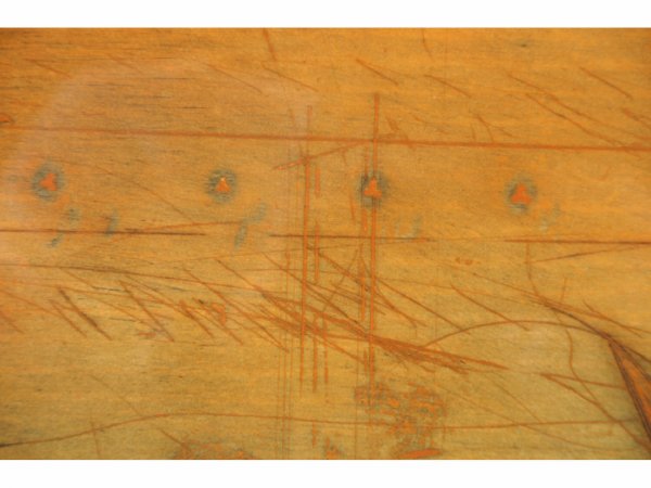 FRAMED AND MATTED ABSTRACT IN ORANGE COLORS - 4