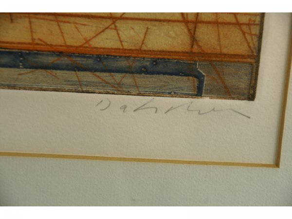FRAMED AND MATTED ABSTRACT IN ORANGE COLORS - 7