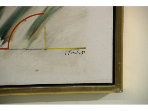 ABSTRACT OIL ON CANVAS DEPICTING THE PYRAMIDS - 3