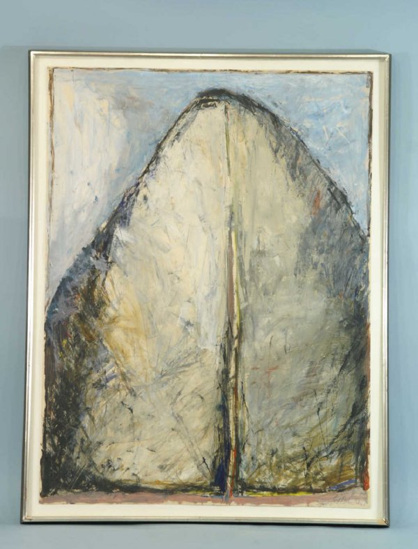 FRAMED PASTEL ACRYLIC OF A MOUNTAIN
