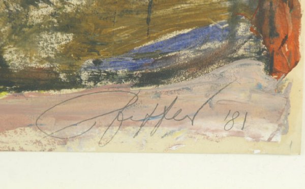 FRAMED PASTEL ACRYLIC OF A MOUNTAIN - 8