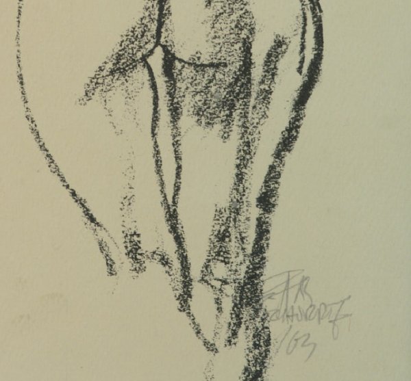 PAIR OF FRAMED AND MATTED DRAWINGS OF NUDES - 4