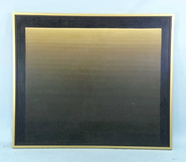 ABSTRACT OIL ON CANVAS IN BLACK AND TAN COLORS