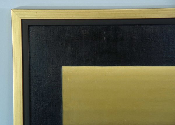 ABSTRACT OIL ON CANVAS IN BLACK AND TAN COLORS - 2