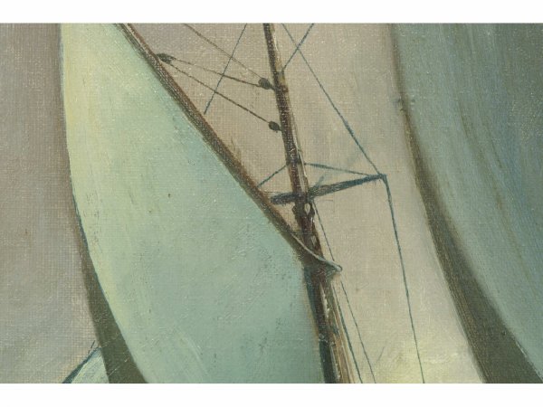 FRAMED OIL ON CANVAS OF STILL LIFE SAILING SHIP - 5